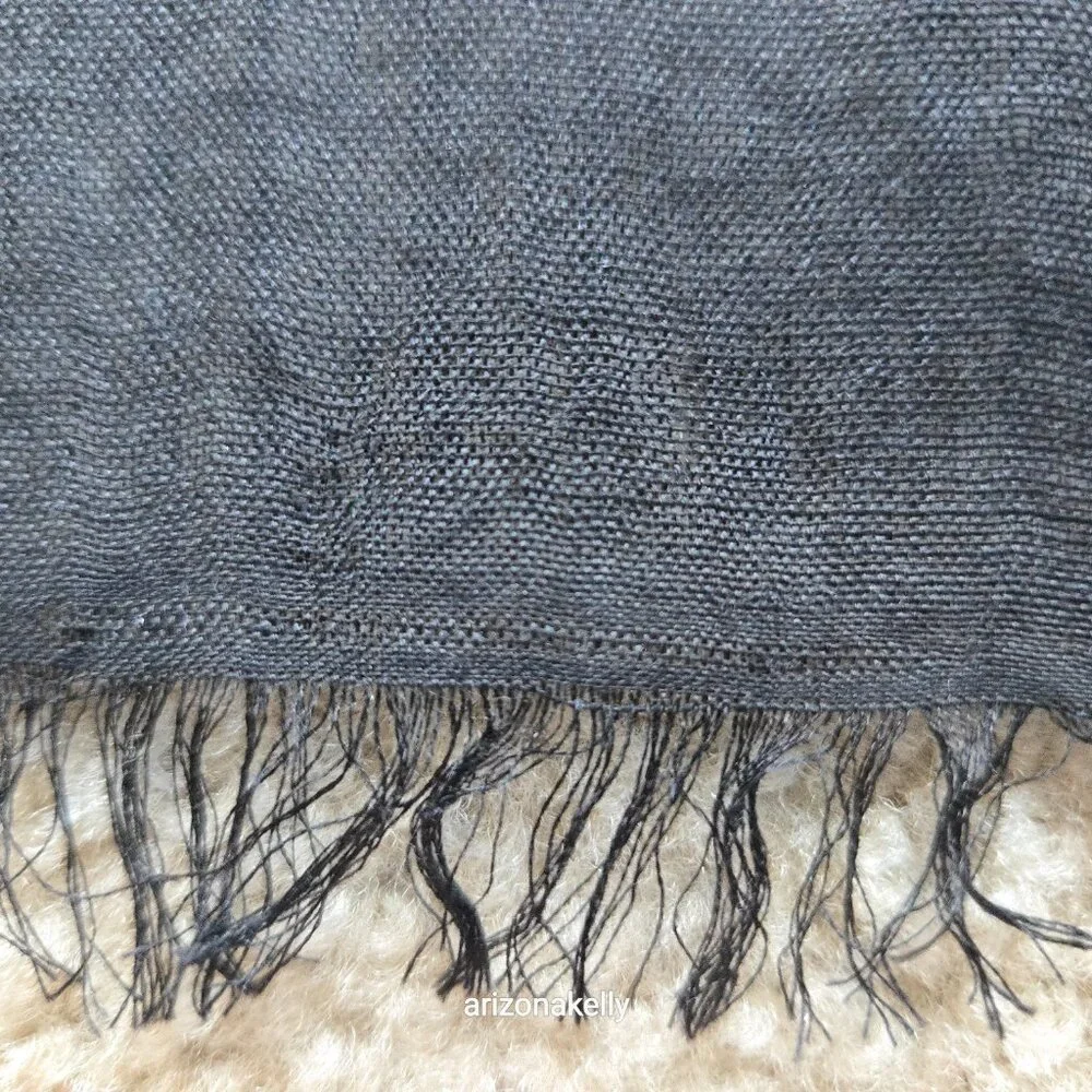 Very Fine Cotton Scarf Lightweight Scarf Blue Black Grey White